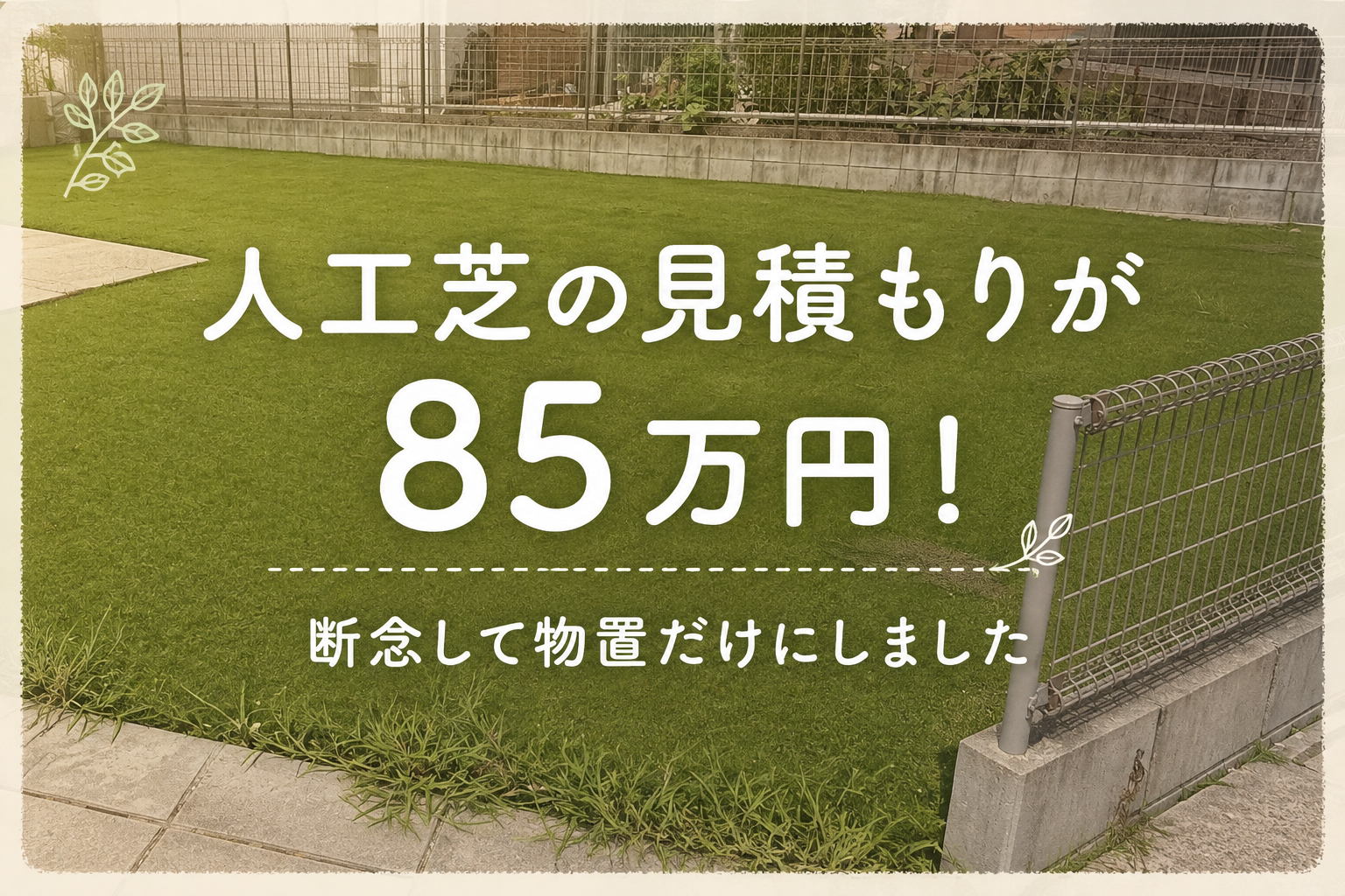 人工芝の見積もりが85万円！断念して物置だけにしました