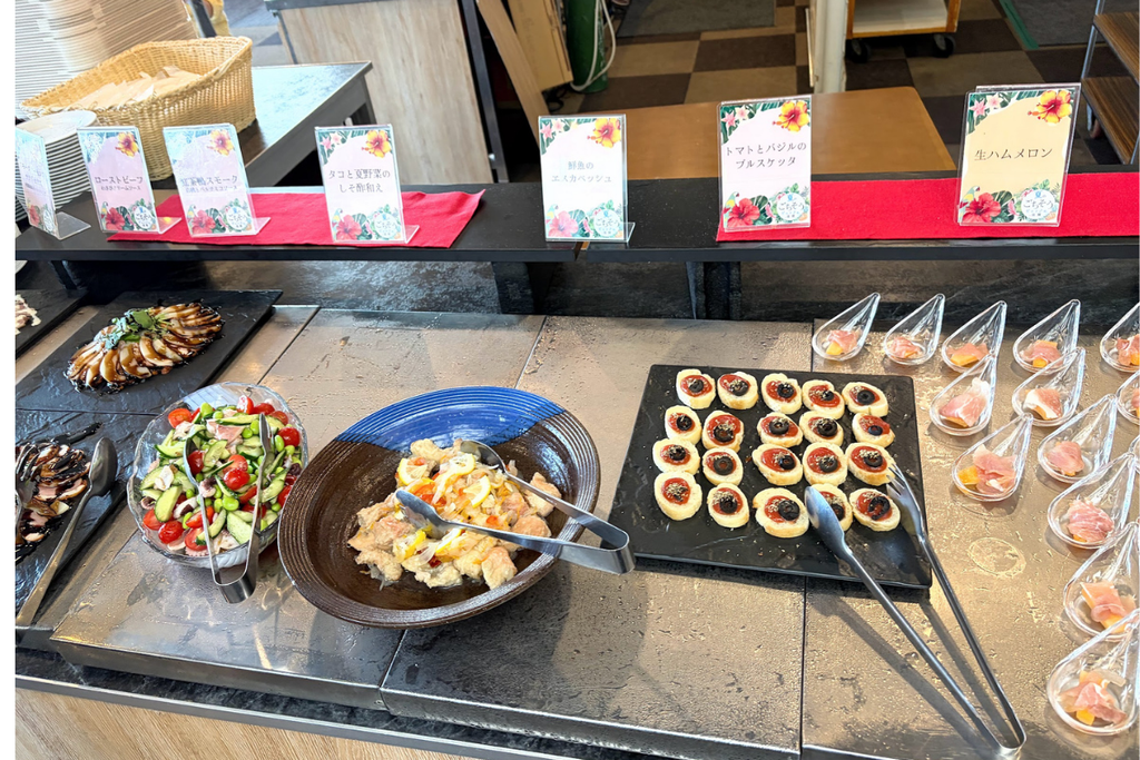 ダイヤモンド滋賀 夕食ビュッフェの料理コーナー